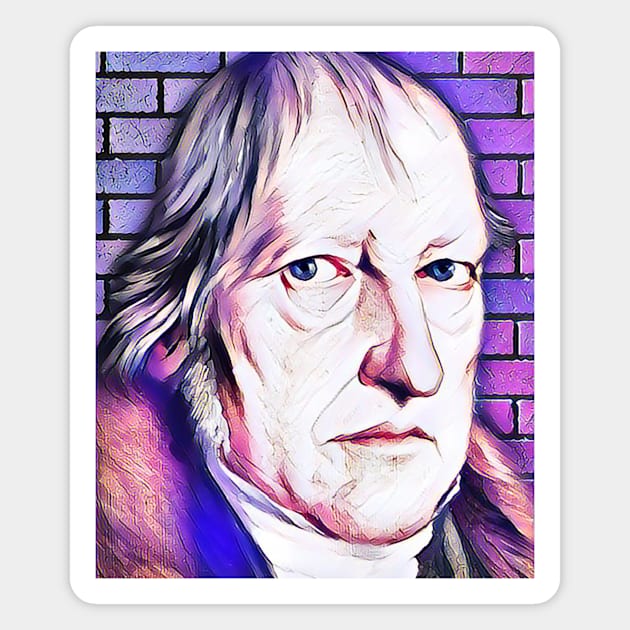 Georg Wilhelm Friedrich Hegel Pink Portrait | Georg Wilhelm Friedrich Hegel Artwork 8 Magnet by JustLit